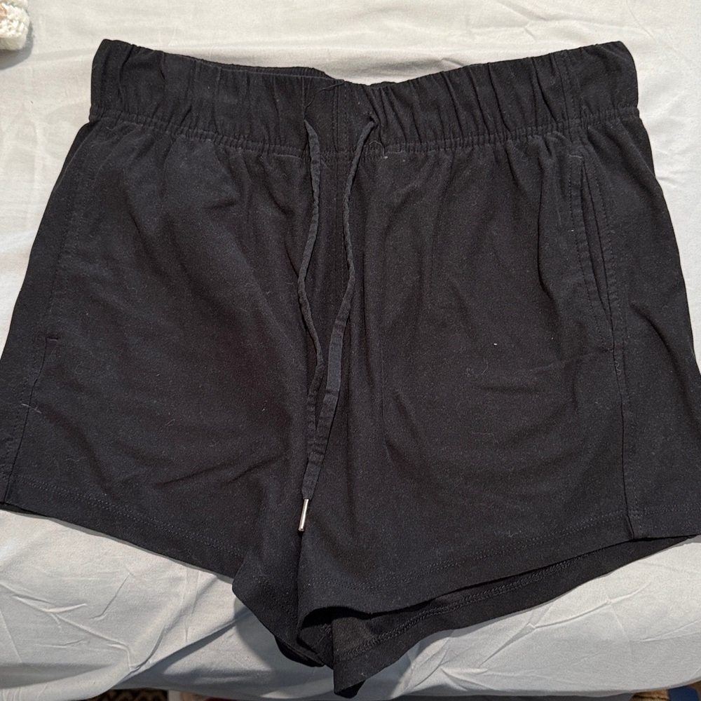Black Casual Drawstring Shorts